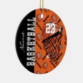 Personalisieren von Orange Basketball Keramik Ornament (Rechts)
