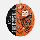 Personalisieren von Orange Basketball Keramik Ornament (Links)