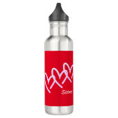 Personalisieren von Triple Heart Red Edelstahlflasche (Links)