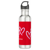 Personalisieren von Triple Heart Red Edelstahlflasche (Vorderseite)