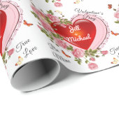 Personalisieren von Valentinstag-Herz-Rose Geschenkpapier (Rolleneckpunkt)