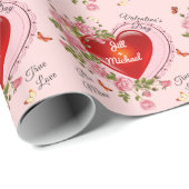 Personalisieren von Valentinstag-Herz-Rose Geschenkpapier (Rolleneckpunkt)