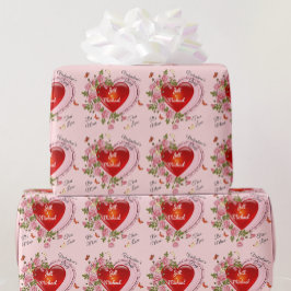 Personalisieren von Valentinstag-Herz-Rose Geschenkpapier