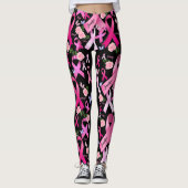 Personalisieren von Wörtern Name rosa Ribbon Brust Leggings (Vorderseite)
