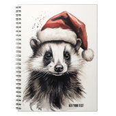 PERSONALISIEREN: WeihnachtsBadger | Notizbuch Notizblock (Vorderseite)