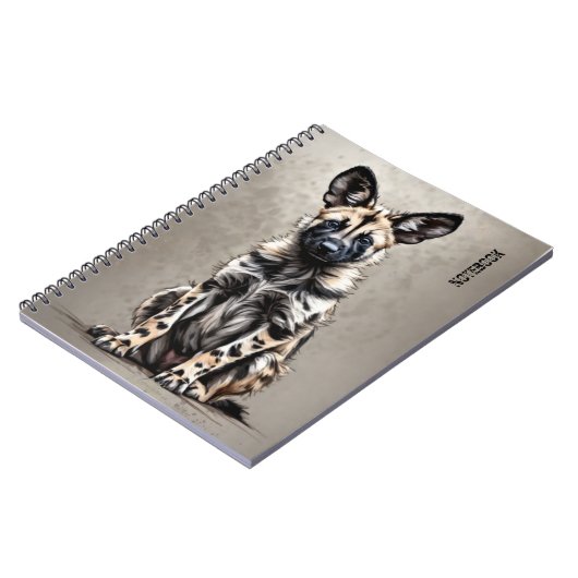 PERSONALISIEREN: Wildhund | Notebook-Journal Notizblock (Linke Seite)