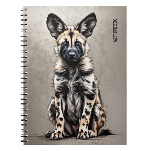 PERSONALISIEREN: Wildhund | Notebook-Journal Notizblock (Vorderseite)