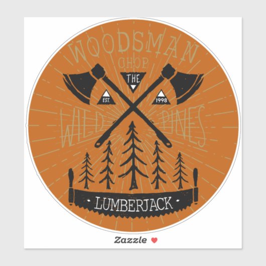Personalisieren Woodsman Lumberjack Crossed Axes P Aufkleber (Blatt)