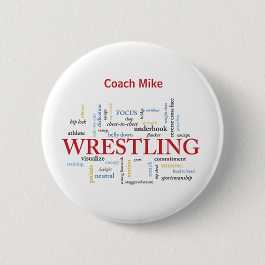 Personalisieren, Wrestling Coach Vielen Dank in Wo Button (Vorderseite)