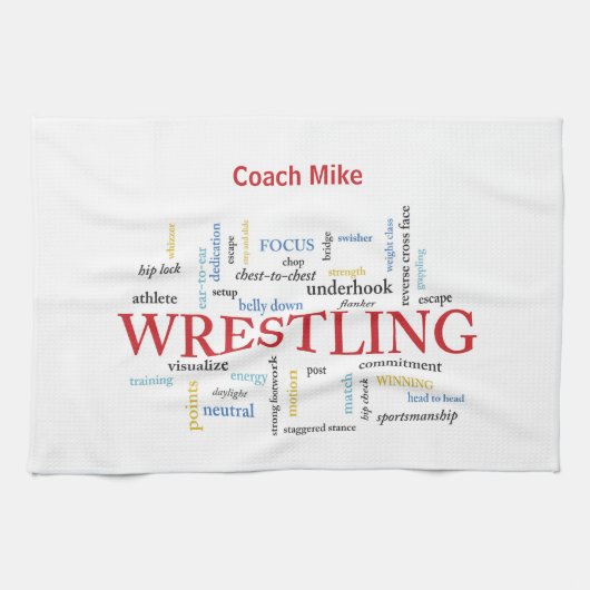 Personalisieren, Wrestling Coach Vielen Dank in Wo Geschirrtuch (Horizontal)