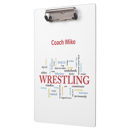 Personalisieren, Wrestling Coach Vielen Dank in Wo Klemmbrett (Links)