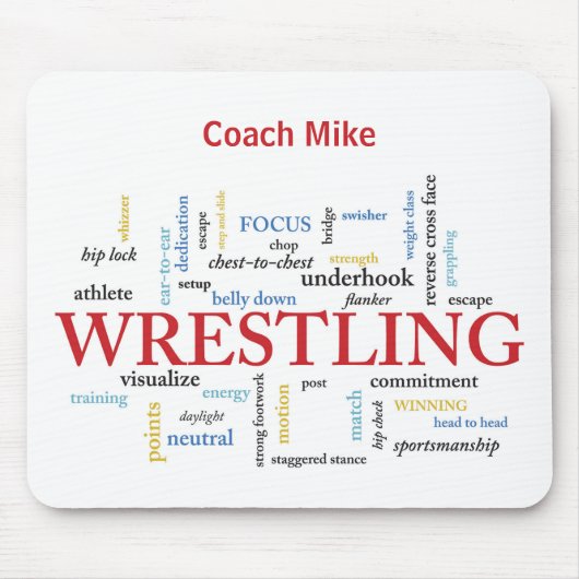 Personalisieren, Wrestling Coach Vielen Dank in Wo Mousepad (Vorne)