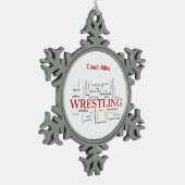 Personalisieren, Wrestling Coach Vielen Dank in Wo Schneeflocken Zinn-Ornament (Links)
