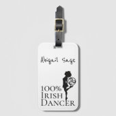 Personalisiert 100% Irish Dancer Hard Shoe Dance Gepäckanhänger (Vorderseite Vertikal)