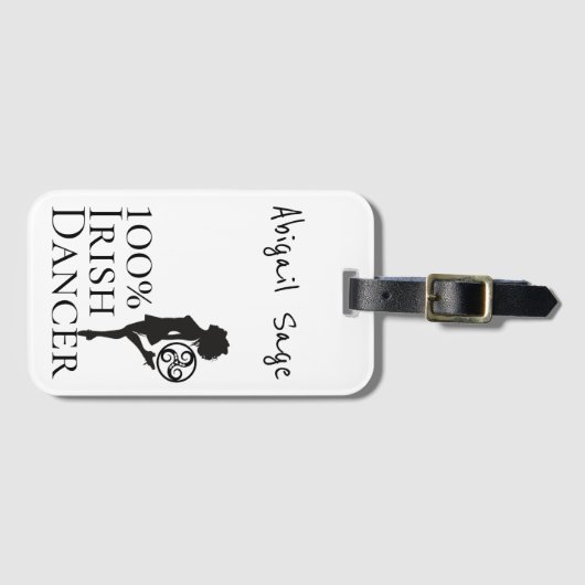 Personalisiert 100% Irish Dancer Hard Shoe Dance Gepäckanhänger (Vorderseite (Horizontal))