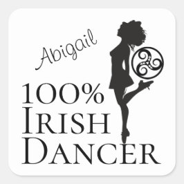 Personalisiert 100% Irish Dancer Hard Shoe Dance Quadratischer Aufkleber