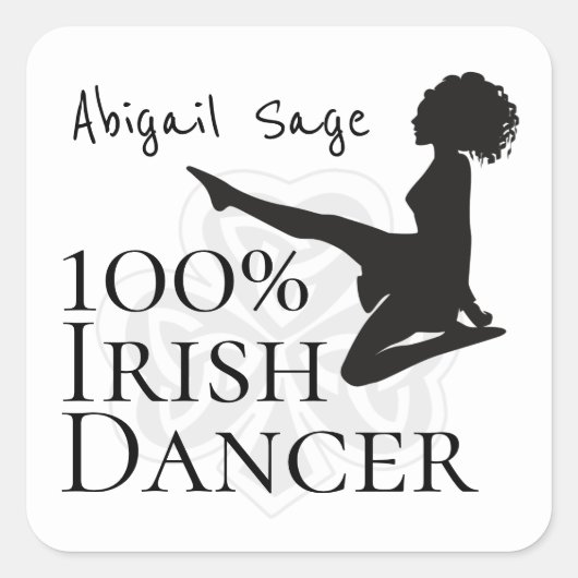 Personalisiert 100% Irish Dancer Soft Shoe Dance Quadratischer Aufkleber (Vorderseite)