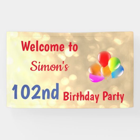 Personalisiert 102. Geburtstag Banner (Horizontal)