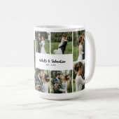 Personalisiert 10 Foto mit Doppelname und Monogram Kaffeetasse (VorderseiteRechts)
