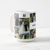 Personalisiert 10 Foto mit Doppelname und Monogram Kaffeetasse (Vorderseite Links)
