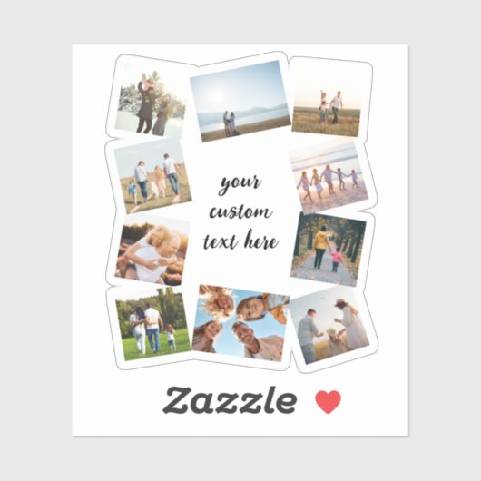 Personalisiert 10 FotoCollage Aufkleber (Blatt)