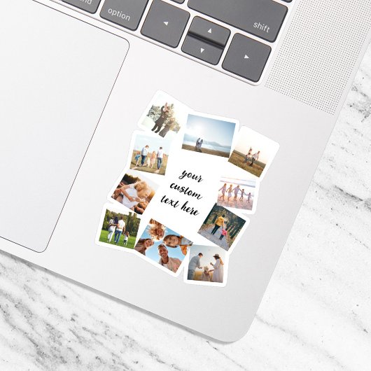 Personalisiert 10 FotoCollage Aufkleber