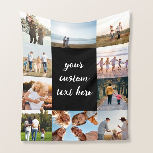 Personalisiert 10 FotoCollage Fleecedecke