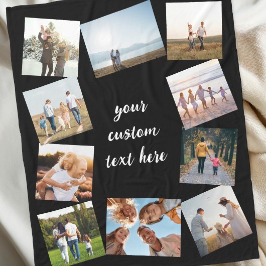 Personalisiert 10 FotoCollage Fleecedecke