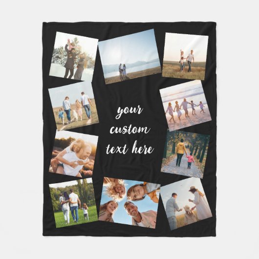Personalisiert 10 FotoCollage Fleecedecke (Vorderseite)