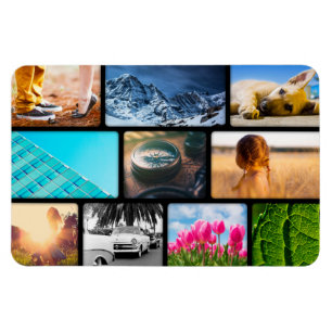 Personalisiert 10 Schwarze Rahmen für Fotovorlage Magnet