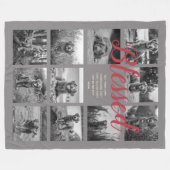 Personalisiert 11 FotoCollage BLESSED Gray Fleecedecke (Vorderseite (Horizontal))