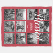 Personalisiert 11 FotoCollage BLESSED Red Fleecedecke (Vorderseite (Horizontal))