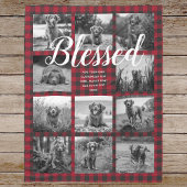Personalisiert 11 FotoCollage BLESSED Red Kariert Fleecedecke