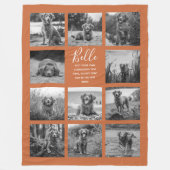 Personalisiert 11 Fotocollage Burnt Orange Fleecedecke (Vorderseite)