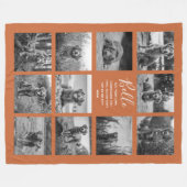 Personalisiert 11 Fotocollage Burnt Orange Fleecedecke (Vorderseite (Horizontal))