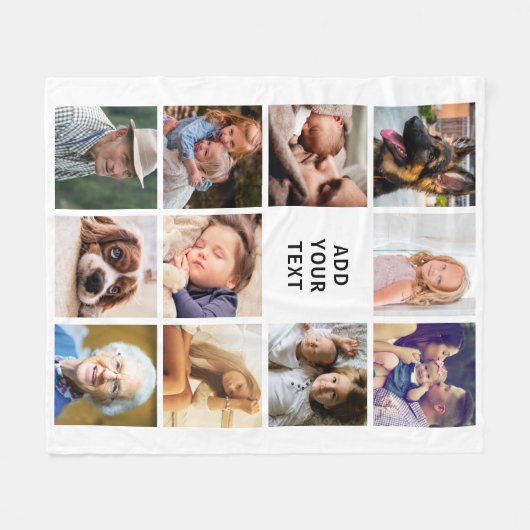 Personalisiert 11 FotoCollage Fleecedecke (Vorderseite (Horizontal))