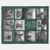 Personalisiert 11 Fotomaterial Dunkelgrün Fleecedecke (Vorderseite (Horizontal))