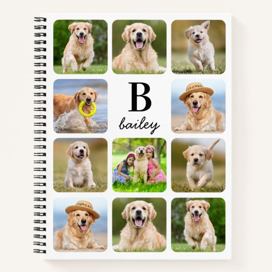 Personalisiert 11 Fotomaterial Monogramm Pet Dog Notizblock (Vorderseite)