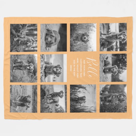 Personalisiert 11 Fotomaterial Orange Fleecedecke (Vorderseite (Horizontal))