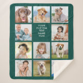 Personalisiert 11 Fotomaterial Trendy Emerald Gree Sherpadecke (Vorderseite)