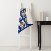 Personalisiert 12 Fotocollage Familienname Blau Sherpadecke (Beispiel)