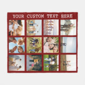 Personalisiert 12 Fotomaterial Fleecedecke (Vorderseite (Horizontal))