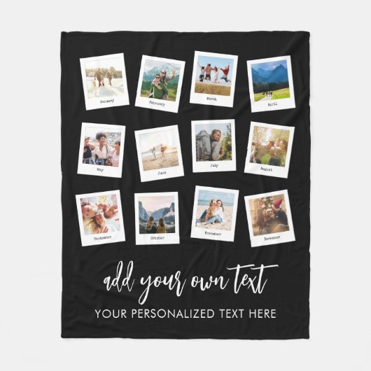Personalisiert 12 Fotomaterial Fleecedecke (Vorderseite)