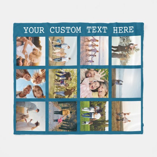 Personalisiert 12 Fotomaterial Fleecedecke (Vorderseite (Horizontal))