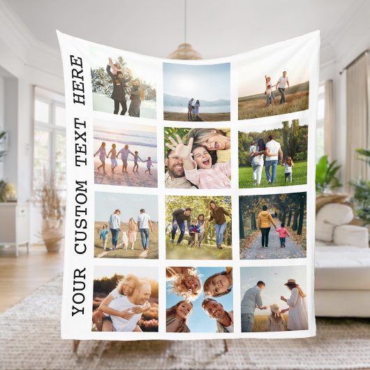 Personalisiert 12 Fotomaterial Fleecedecke