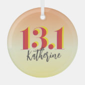 Personalisiert 13,1 Halbmarathon läuft Ornament Aus Glas (Vorderseite)