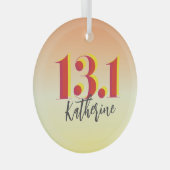 Personalisiert 13,1 Halbmarathon läuft Ornament Aus Glas (Vorderseite Rechts)