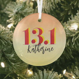 Personalisiert 13,1 Halbmarathon läuft Ornament Aus Glas