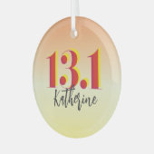 Personalisiert 13,1 Halbmarathon läuft Ornament Aus Glas (Vorderseite links)