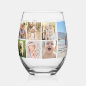 Personalisiert 13 FotoCollage, Ihr eigener Text Weinglas Ohne Stiel (Vorderseite)